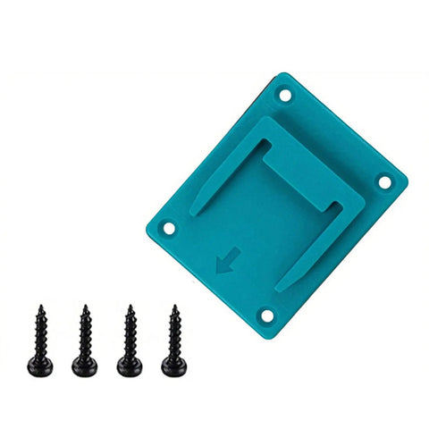 Space Saving Wall Mounted Power Tool Rack For Cordless Drills And Impact Drivers Secure Garage Workshop Wall Mount Holder For 14V 18V Tools Fits Wall Ceiling Or Mobile Workstations, turquoise tool holder with screws