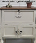 Antique cabinet with Set Of 4 Tear Drop Knob Pull Handles In Antique Bronze Finish, Zinc Alloy Cabinet Drawer Hardware installed.