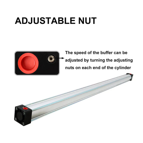 Heavy Duty Air Cylinder Pneumatic Cylinder Aluminum Alloy Double Acting Single Rod Bore 1.5 Inch Stroke 40 Inch Model SC 40 X 1000 with adjustable nut