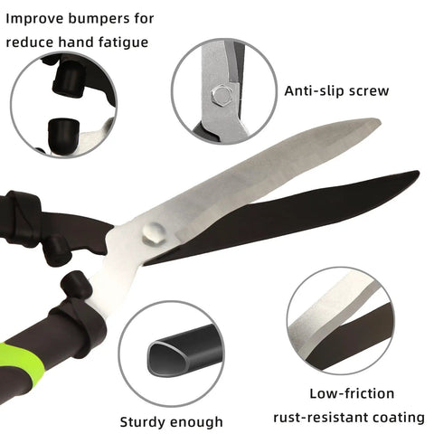 Close-up of Three Piece Yard Tools Set with loppers and hedge clippers, focusing on robust design and anti-slip features.