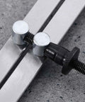 Big Horn 19053C 8-inch spring caliper/divider set; close-up of silver jaws and black adjustment screw