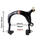 Pair Of Front And Rear V Brake Caliper Set For Mountain Bikes Long Arm 110 Mm Arms 70 Mm Pads Aluminum Alloy Rim Brakes With Adjustable Spring Tension Lightweight Stopping Power Includes Hardware 2 Year Warranty detailed view with measurements