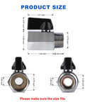 Product dimensions of 2 Pack One Half Inch Hot Water Heater Drain Plug Kit for RVs and Trailers with Ball Valve Drain Valve Replacement