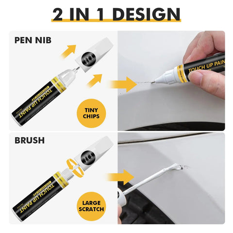 Granite Crystal PAU LAU Touch Up Paint for Dodge Ram, 2 in 1 Scratch Remover Pen With Color Matched Paint and Clear Seal shown in use on car body