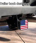 2 Inch Hitch Cover Tube Plug For 2 Inch Receivers Class 3 4 5 Fits Toyota Ford Jeep Chevy Nissan Dodge Ram Porsche Mercedes Polaris ATV UTV Durable Rubber Protector with American flag design on SUV