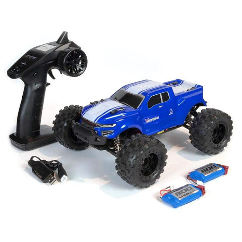 Volcano One Sixteenth Scale RC Monster Truck With Four Wheel Drive, LED Headlights, 2.4GHz Radio, Dual Rechargeable Li Ion Batteries And Charger
