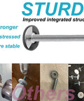 Heavy Duty 4 Pack 8mm M8 Threaded Spindle Rod Kit For Baby Gate Repair with sturdy rod details and mounts.