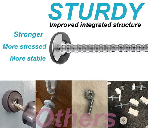 Heavy Duty 4 Pack 8mm M8 Threaded Spindle Rod Kit For Baby Gate Repair with sturdy rod details and mounts.