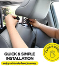 Back Seat Cover For Kids With 6 Pocket Organizer And Two Pack Kick Mats XL Backseat Protector installation in car