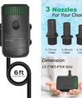 Knifel Submersible Pump, 880 GPH (3500 L/H), black with 6 ft cord and three nozzle adapters