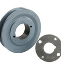 Cast Iron 4.5 Inch Single Groove Pulley For 1 Inch Shaft A Section 4L Belt Drive With 1 Inch Bushing Included AK46H close-up with bushing