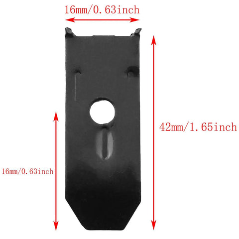 Set Of Twenty Black Iron Table Leveling Clips With Matching Screws Heavy Duty Furniture Stabilizers for wobbly tables, 16x42mm size.