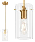 FONTA VERDE Pendant Light, Brushed Gold Pendant Light for Kitchen Island, height-adjustable with glass shade.