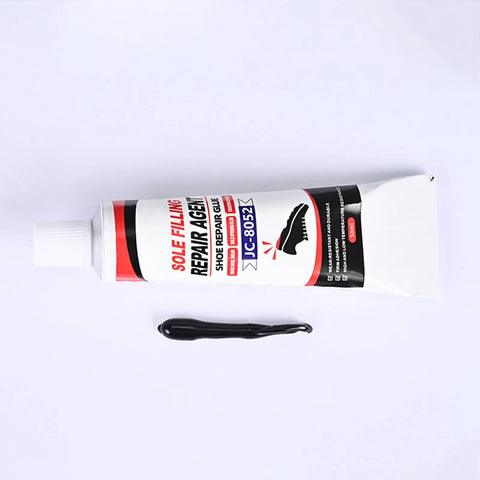 Tube of all purpose quick dry shoe glue for sneakers boots and sandals, clear flexible bonding sealant for leather rubber canvas repairs