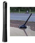 4.7 Inch Carbon Fiber Car Radio Antenna Mast Replacement for cars and trucks universal fit easy install shown on car