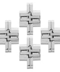 Concealed 43mm Zinc Alloy Hinges Set for Jewelry Boxes and Cabinets Four Piece Cross Folding Hidden Hinges with 180 Degree Rotation