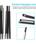 Replacement Beach Tent Poles For 3 Person Tents, 10-Section Pole Set, thick aluminum fiberglass structure visible