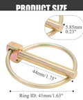 12 Pc One Quarter Inch Locking Hitch Pins With Ring Kit, 44mm long, 5.85mm diameter, carbon steel, round cotter clip visible