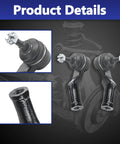 4Pcs Front Steering Inner Outer Tie Rod Ends Kit For Ford C Max 2013 2018 And Ford Escape 2013 2018 Replacement Solid Fit Heavy Duty Smooth Handling Easy Install, forged steel ends