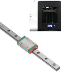 Compact Linear Rail Slide for Industrial Use With High Load Bearing Steel, Quiet Low Friction Movement, Interchangeable Carriage, Built Tough for Solar Equipment and Precision Positioning, shown with mounted carriage