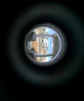 View through Solid Brass 220 Degree Door Viewer With Rotating Privacy Cover For Doors From About 1.38 Inches To 2.17 Inches