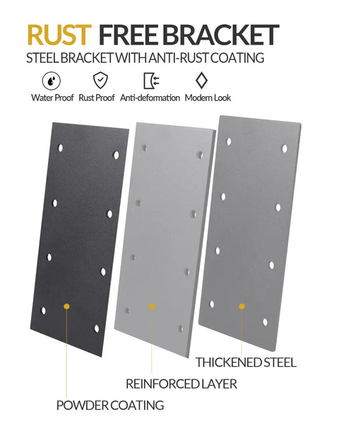 Solid As A Rock 4 Pack Mending Plates, 9.25 Inch Structural Steel Brackets, Boss Grade 3Mm Thick Iron Joiners For Timber Framing, Trusses And Beam Splices That Seal Up Seams Strong As Nails