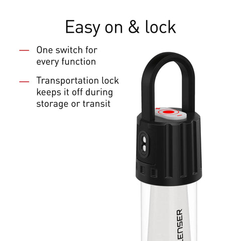 ML6 Camping Lantern With Micro Prism LED For Glare-Free Ultra Bright Light 750 Lumens Boost USB Rechargeable showing lock feature