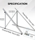 45 Inch Adjustable Solar Panel Mount Brackets With Tilt For 100 To 400W Panels, Windproof Up To 2400Pa, aluminum frame on display