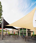 Beige Triangle Sun Shade Sail Canopy For Patio Outdoor Space Heavy Duty Build With UPF50 Plus UV Blockage And 95 Percent UV Shield