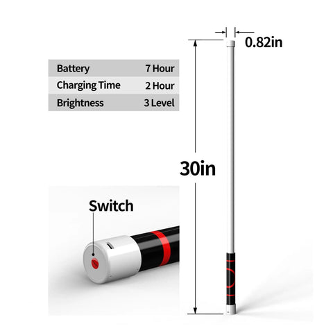 Flexible 30 Inch LED Light Stick Rechargeable Bendable Work Light With Three Modes for high lumen car repairs and inspections