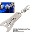 Portable Precision Thread Size Checker Made Of 201 Stainless Steel Quick Hand Gauge shown with wrench and nuts