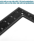 Badass 8X12 Inch Carpenter Square Pro Builder Heavy Duty Carbon Steel Framing Tool with dual side imperial and metric scales.