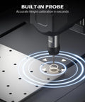 Genmitsu Cubiko desktop CNC router with built-in probe for height calibration on metal worktable