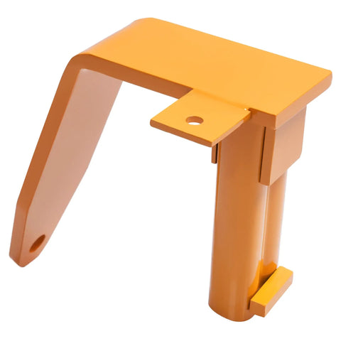 4 Pack Universal Stake Pocket Camper Tie Downs For Full Size Pickup Trucks, orange powder coated steel piece, front view