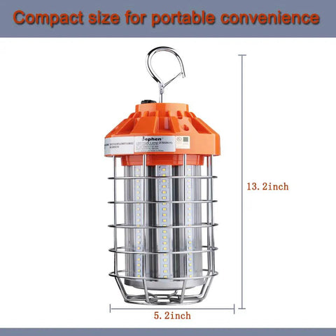 60W LED Work Light With 8400 Lumens, 5000K Daylight Output, Grab-and-Go Portable Plug In Flood Light With Hook