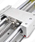 Close-up of Rock Solid Linear Stage Actuator With SFU1605 Ball Screw, showcasing aluminum frame and integrated components.