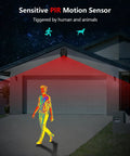 Sensitive PIR motion sensor with 4K Ultra HD Security Camera System With 8.0 MP Sensors detecting motion near a garage.