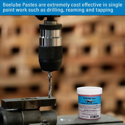 Drilling with Pro Grade Pink Hard Paste Lubricant For MQL Precision Metalworking, Heavy Duty Synthetic Paste, 4 oz visible