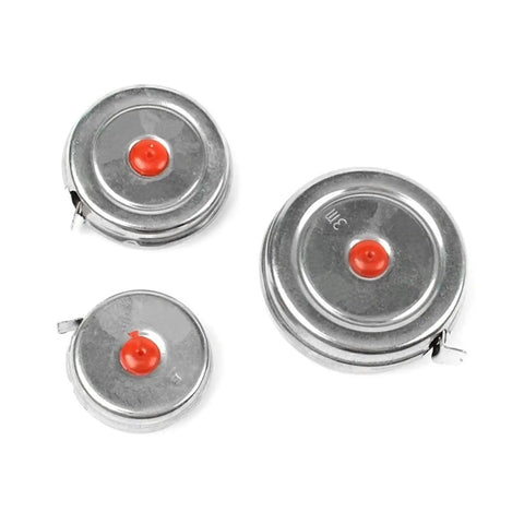 Top Shelf Stainless Steel Tape Measure For Woodworking And Diy Jobs With Dead On One Millimeter Accuracy, three sizes shown.