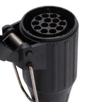 Coiled Trailer Plug Adapter 7 Pin To 13 Pin Socket 9.84 Foot RV Extension Cable For Trailers Campers And Vans With Stable Power Transmission And Easy Hookups, black 13-pin socket close-up