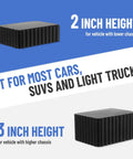 Racewill Solid Rubber Auto Lift Pads for 4 Post Car Aligners, 2 inch and 3 inch height options for SUVs and light trucks.