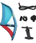 Inflatable Kite Surf Wing Foil Sail With 360 Rotation Base, Foot Straps, And One-Way Air Pump Kit, 2.2m, Oxford Cloth and PVC