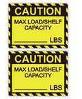 Pro Grade Pallet Rack Capacity Labels 3X4 Inch Maximum Load Warning Stickers 25 Pack built tough self adhesive safety labels in yellow.