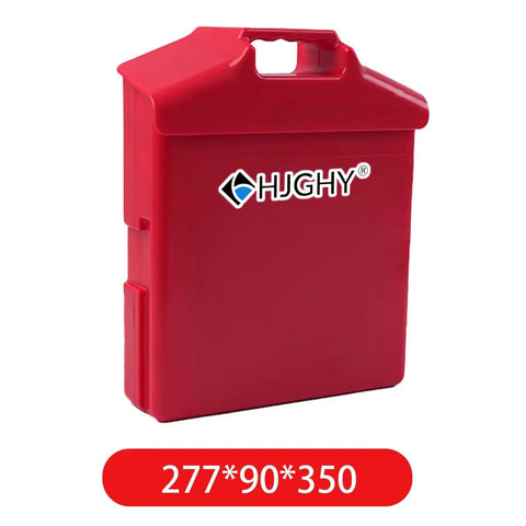 Heavy Duty 48 Volt 20Ah Electric Forklift Battery Plus Charger for Pallet Truck or Stacker, Red plastic battery case.
