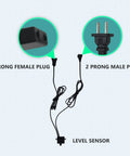 Diagram of Auto Water Level Controller For Pumps And Aquariums 110V Mini Sensor Liquid Switch Detector with 2-prong plugs and sensor