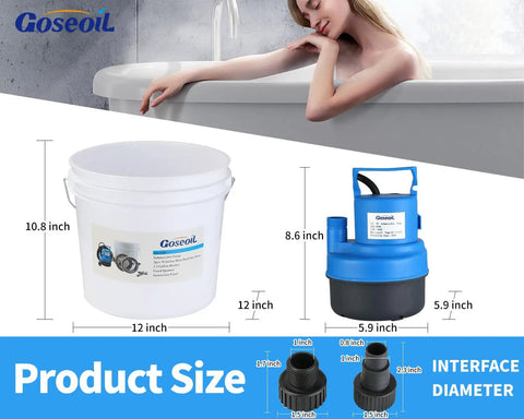 Universal Descaling Kit For Gas And Electric Tankless Water Heaters With 1/2 HP Submersible Pump and 3.5 Gallon Bucket Sizing