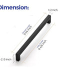 32 Pack Matte Black Cabinet Handles 8-4/5 Inch Square Pulls For Drawers And Kitchen Cabinets Hardware Set Dimensions