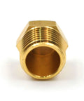 Heavy Duty Brass Hex Pipe Plug Fittings Kit, 24 Pieces, Includes One Eighth Inch, close-up of NTP male thread plug
