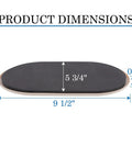 Side view showing dimensions of 8 Pack Large Furniture Sliders For Carpet And Hardwood Floors 9.5 By 5.75 In Moving Pads