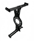Get Your Ride Sorted With This Wheel Fitment Simulator Tool Check Tire Rub And Rim Clearances Adjusts For 14 To 22 Inch Diameters Reads 5 Lug Offsets. Black metal wheel fitment simulator showing adjustable clamps and measurement setup.